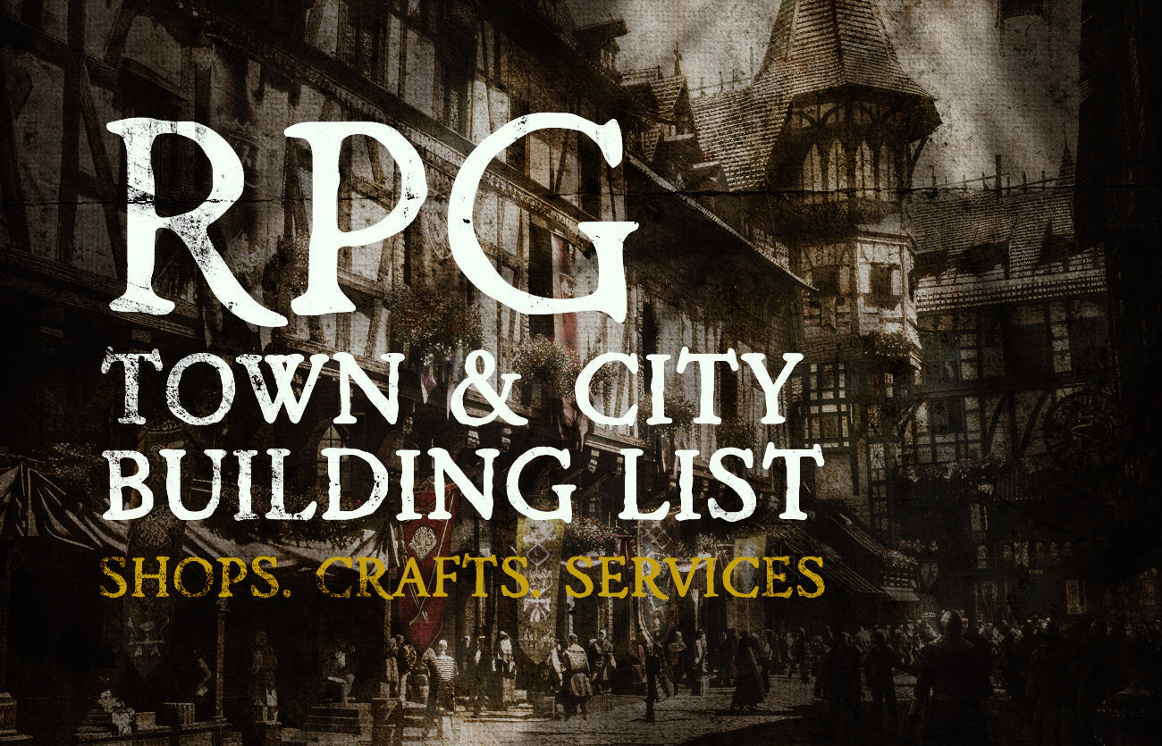 Shops and buildings in a RPG town