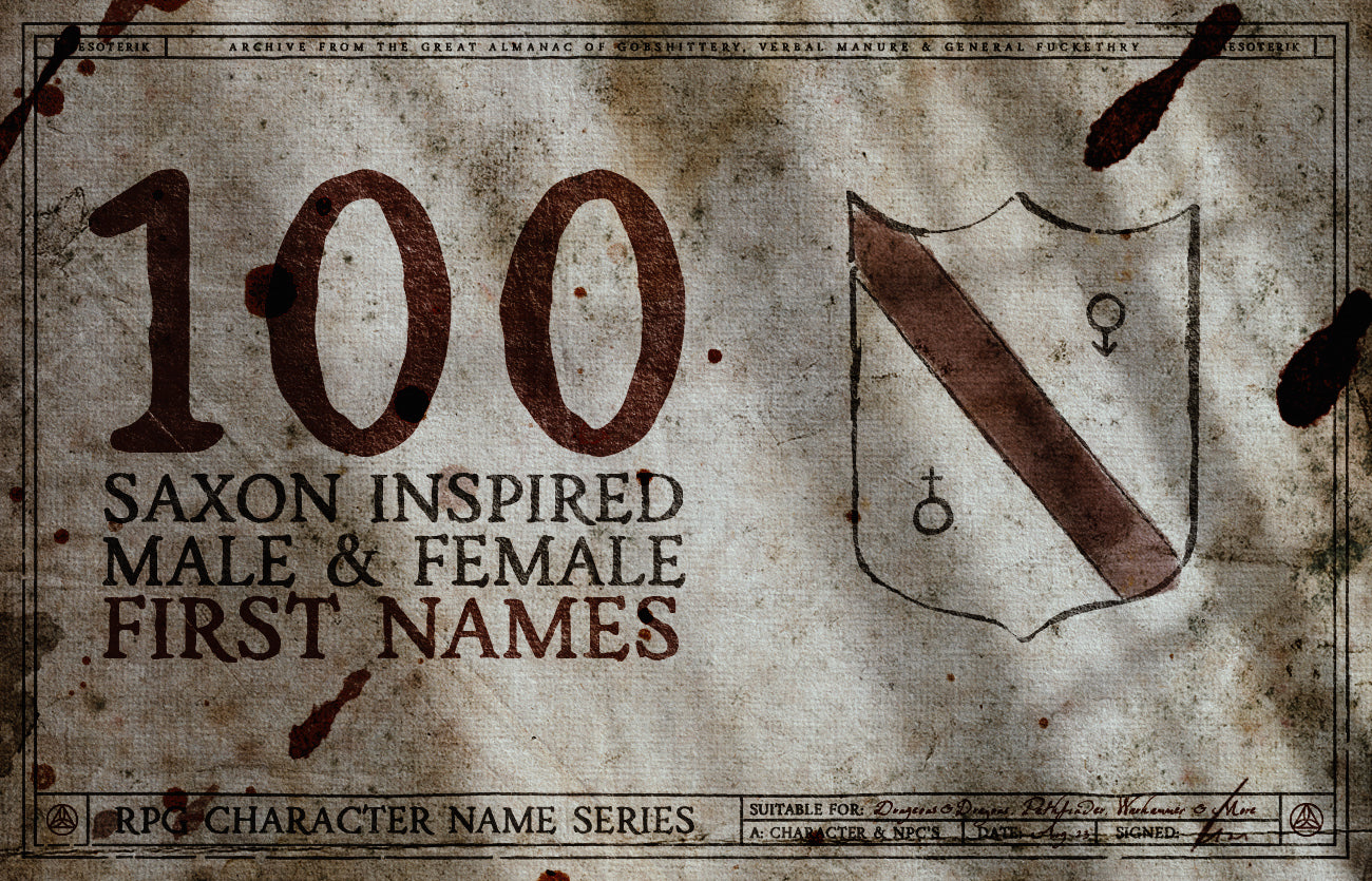 100 Saxon inspired NPC first names for DnD warhammer and pathfinder