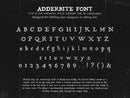 Preview of the characters contained in the Adderbite aged medieval inspired font