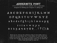 Preview of the characters contained in the Adderbite aged medieval inspired font