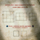 promotional image showing a series of grids that are included in the product to help aid dungeon masters in creating puzzles for d&d campaigns