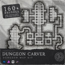 Dungeon map kit with layout and text on a gray background