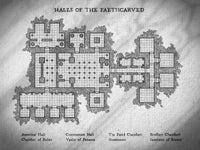 Example of a dungeon map made using Dungeon Carver by Aesoterik