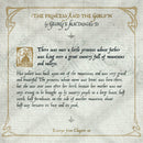 An old page with art nouveau frame contains an excerpt of a folk tale, all written with the fantasy inspired Fabled Hand font