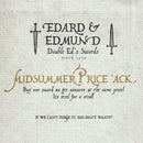 An old fictional advert poster for an armourer store. Text is written using the Fabled hand font