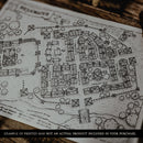 An example of a fantasy town map printed on paper