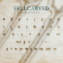 An old piece of cream parchment is filled with strange runic symbols, these are the characters contained in the Fellcarved font, designed for dungeon masters