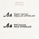 light paper backgrond with dark text showing the regular and bold versions of the wayfinder gm font