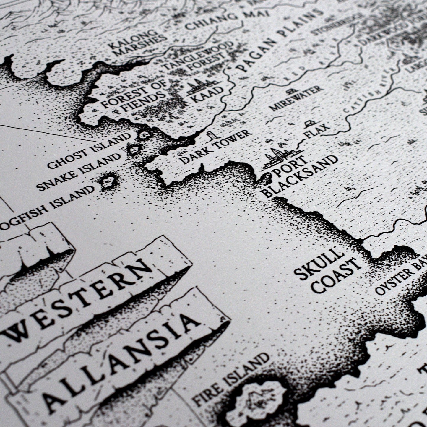 Western Allansia Black & White Map