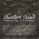 Advertisement for 'Healers Hand' font with decorative elements on a dark background