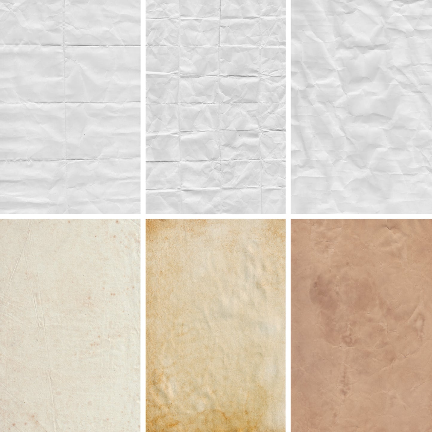 sample of crumpled and ages paper textures