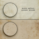 Circles overlayed on two old paper textures to magnify and showcase the high resolution of the textures