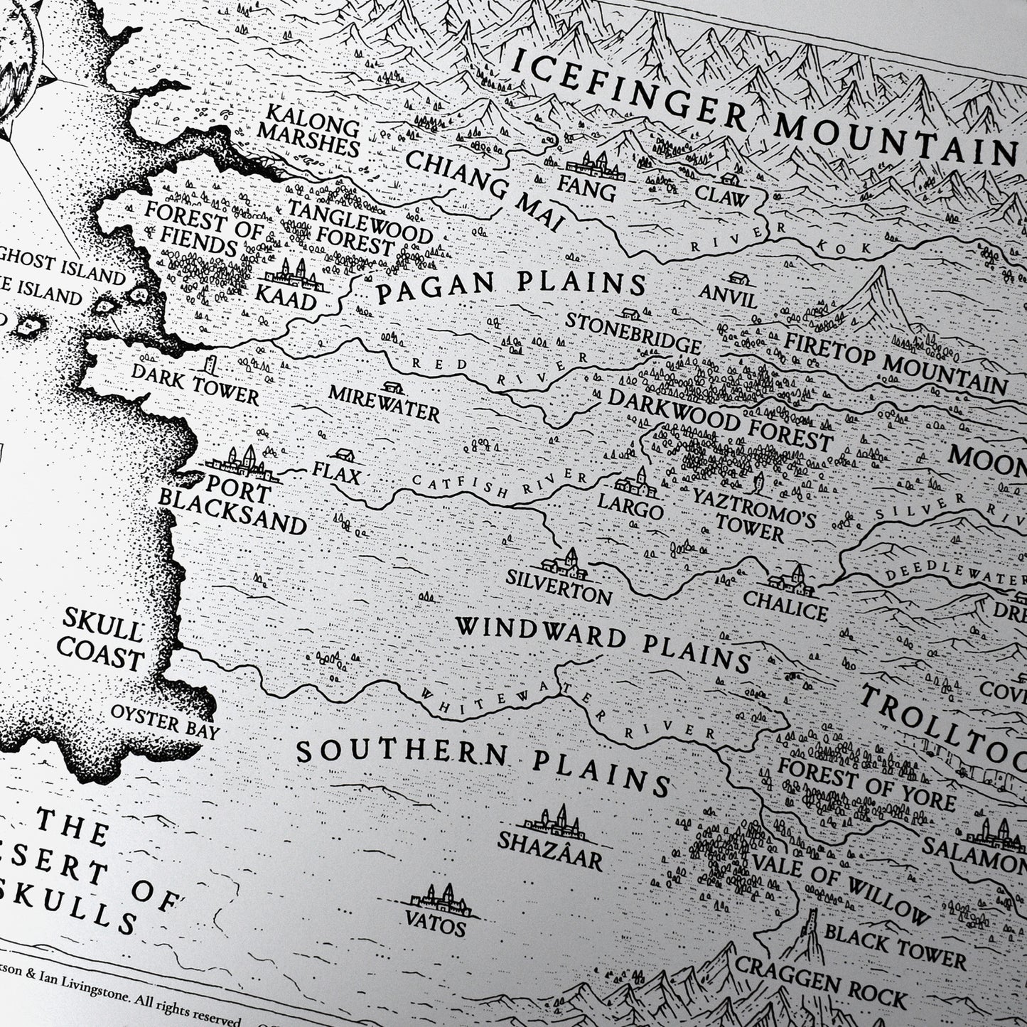 Western Allansia Black & White Map