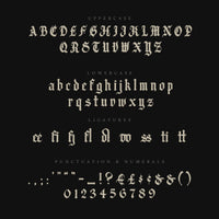 Candelabra character set on a dark background 