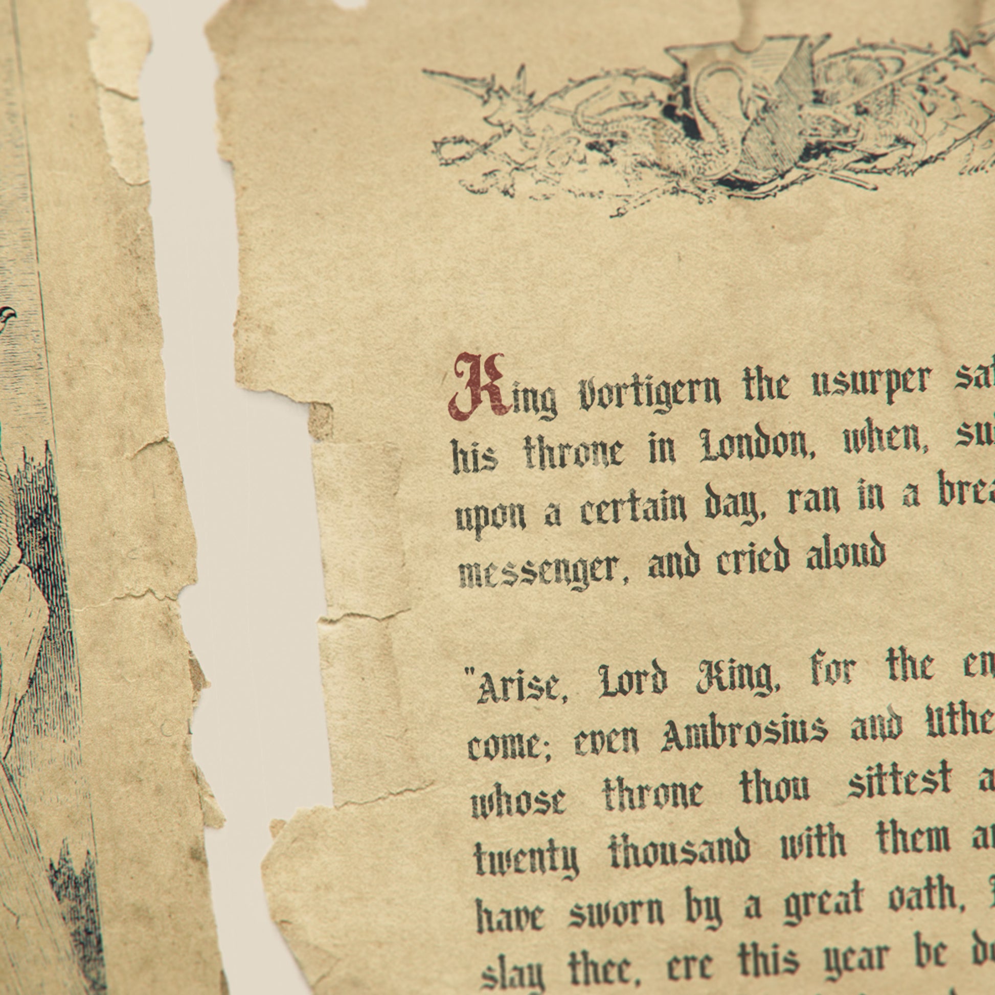 detail of an old looking manuscript, text all set in the candelabra blackletter font