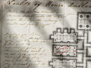 Detailed fantasy map and handwritten fantasy font illustrating an old tomb