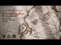 Thumbnail for the worldcrafter video showing a still of an old looking map of a fantasy realm