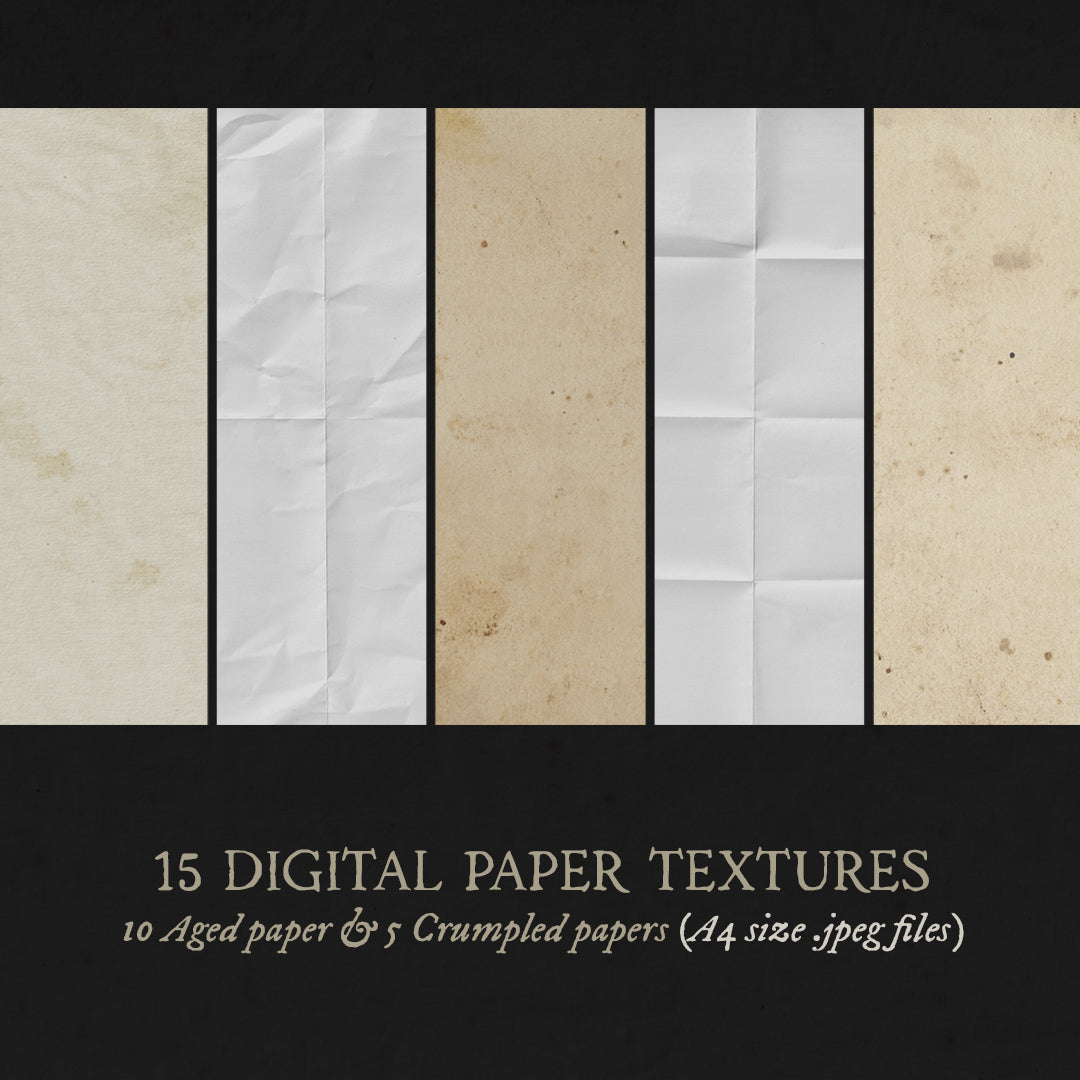Selection of five paper texture samples displayed in vertical stripes