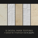 Selection of five paper texture samples displayed in vertical stripes
