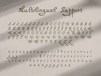 Handwritten text on an old paper background, promoting Healers Hand, a fantasy font inspired by the middle ages